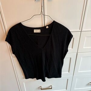 Billy Reid Black V-Neck Crop Top